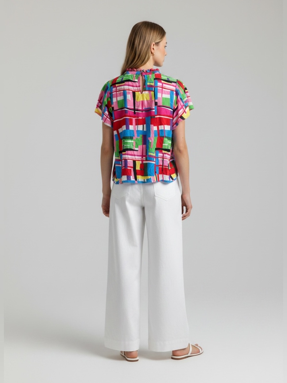 THML Multi-Color Abstract Summer Top - Picture 5 of 10